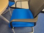Orangebox Used Round Meeting Table Circular Office Desk + 6 Blue Chairs Set - Image 6