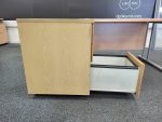 Wooden Office Desk Beech Effect with Lockable Pedestal Cabinet – 120cm Wide - Image 27