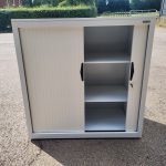 Used Tambour Cupboard Lockable Sliding Door Office Cupboard Adjustable Shelf