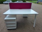 Used 4-Person Bench Desk 1400mm White with Cable Tray & Screen – UK Delivery - Image 13