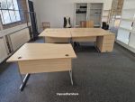 Left-Hand Office Wave Desk With Matching Extending Lockable Cabinet –  120cm - Image 2