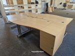 Left-Hand Office Wave Desk With Matching Extending Lockable Cabinet –  120cm - Image 5
