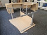 Left-Hand Office Wave Desk With Matching Extending Lockable Cabinet –  120cm - Image 9