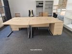 Right-Hand Office Wave Desk With Matching Extending Lockable Cabinet –  120cm - Image 3
