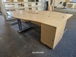 Right-Hand Office Wave Desk With Matching Extending Lockable Cabinet –  120cm - Image 5