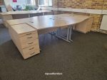 Right-Hand Office Wave Desk With Matching Extending Lockable Cabinet –  120cm - Image 13