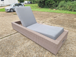 Manutti Aspen Outdoor Sun Lounger – Old Grey Wicker w/ Cushions Used Recliner
