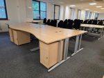 Office Wood Desk with Cable Management, Left Hand + Mobile Lockable Pedestal - Image 5