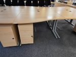 Office Wood Desk with Cable Management, Left Hand + Mobile Lockable Pedestal - Image 6
