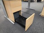 Office Wood Desk with Cable Management, Left Hand + Mobile Lockable Pedestal - Image 13