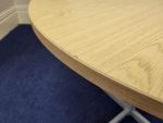 Round Meeting Office Table Circular Wooden Top Compact Modern Design - 100cm - Image 8