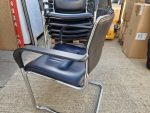 Kusch + Co Visitor Stackable Chairs Black Leather - Chrome Cantilever Base - Image 10