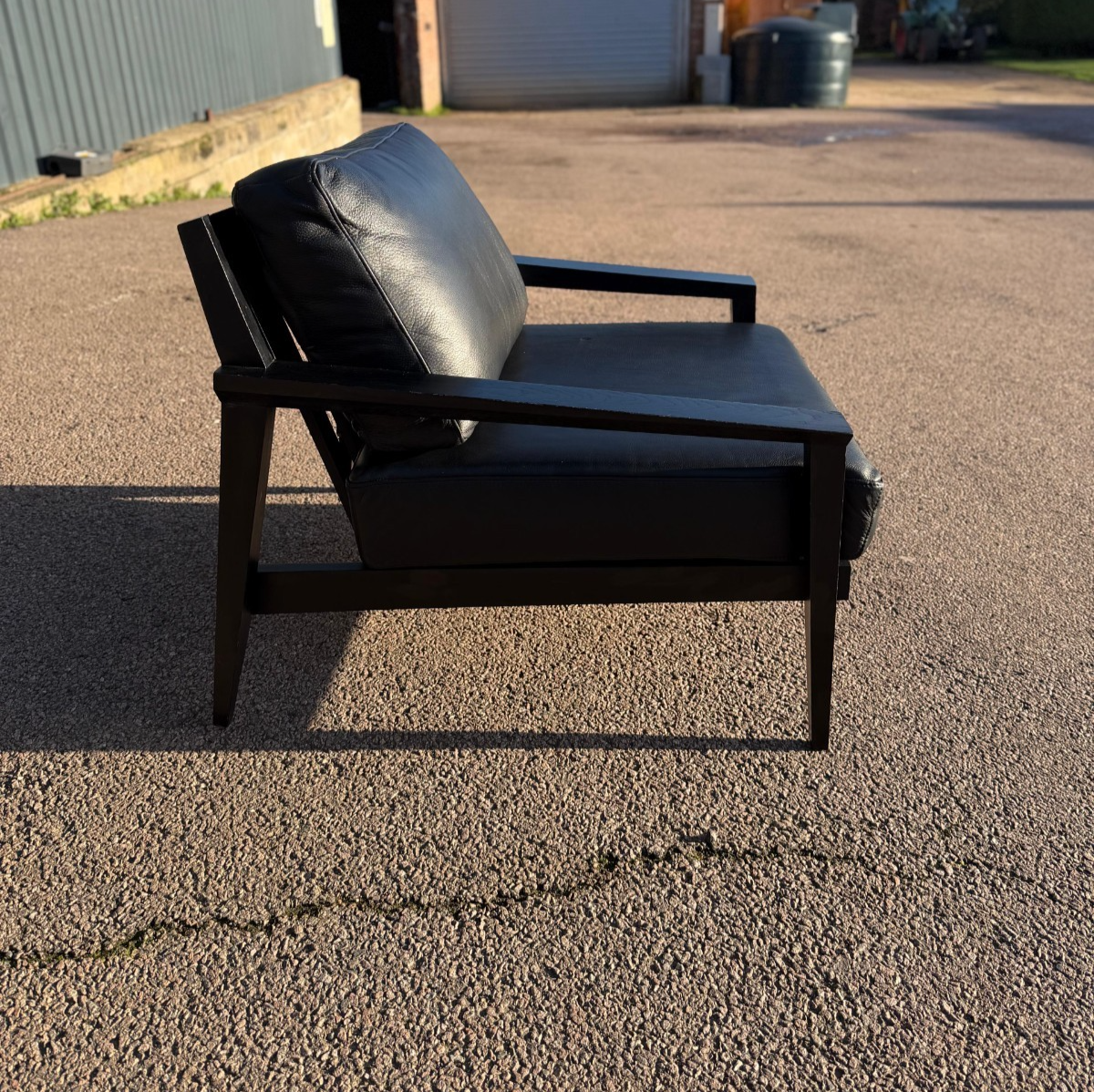57-339 Case Stanley Armchair by Matthew Hilton - Reception Office Black Leather Chair - Image 1