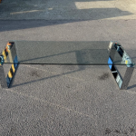 Glass Coffee Table Clear Top and Chrome Legs Modern Reception Furniture - 160cm