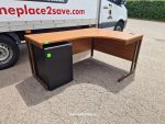 L Shape Office Desk Corner Workstation with Lockable Mobile 3 Drawer Pedestal - Image 11