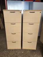 4 Drawer Office Filing Cabinet Maple Wood Lockable - Foolscap Compatible - Image 3
