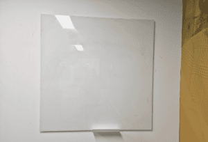 Glass Whiteboard Dry Erase Board 120×120cm Wall Mounted + Free Pens and Eraser