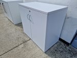 Lockable Storage Office Cabinet Double Door Adjustable Shelf White Cupboard - Image 2