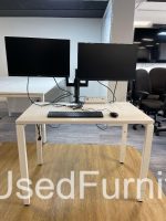 Haworth Used Office Ergonomic Desk Height Adjustable White Workstation - 100cm - Image 11