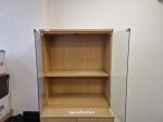 Combi Glass Display Wooden Bookcase Cabinet with Lockable Double Doors Cupboard
