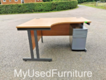 Used L Shape Office Desk Corner Workstation with Lockable Pedestal Drawers