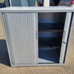 Storage Tambour Cupboard – Sliding Door Lockable Office Cabinet with Shelves