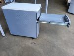 Office Rectangular White Desk With Cable Ports 140cm + Lockable Mobile Pedestal - Image 4