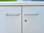 White Office Storage Cupboard Double-Door Lockable Desk-High Wood Cabinet - Image 13