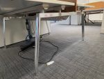 Used Double 2 Person White Bench Desk Back-to-Back Workstation, Cable Management - Image 4