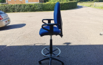Used Draughtsman Blue Chair Height Adjustable Office High Stool with Foot Ring - Image 4