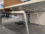 Used Double 2 Person White Bench Desk Back-to-Back Workstation, Cable Management - Image 7