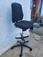 Draughtsman Chair Height Adjustable Office High Stool with Foot Ring - Black - Image 15