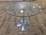 Glass Top Circular Table Chrome Base Conference Modern / Contemporary - 80cm - Image 4