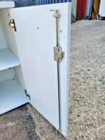 White Office Storage Cupboard Double-Door Lockable Desk-High Wood Cabinet - Image 19