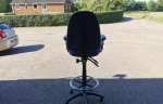 Used Draughtsman Blue Chair Height Adjustable Office High Stool with Foot Ring - Image 9