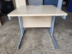 Maple Office Desk with Modesty Panel – Heavy Duty Compact Workstation 80cm