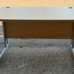 Office Desk Wooden Top with Modesty Panel and Cable Ports - 120cm Workstation