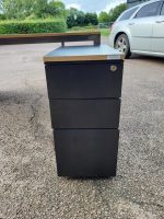 Used Bench Office Desk 2 Person Front-to-Front. Industral Frame Black WoodTop - Image 7