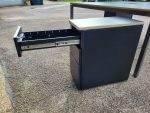 Used Bench Office Desk 2 Person Front-to-Front. Industral Frame Black WoodTop - Image 8