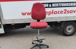 Draughtsman Office Red Chair Height Adjustable High Stool with Foot Ring