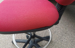 Draughtsman Office Red Chair Height Adjustable High Stool with Foot Ring - Image 4