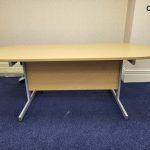 Oval Meeting / Conference Table Maple Wood Top and Modesty Panel - 200cm Wide