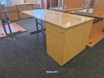 Office Wooden Desk Rectangular Table Workstation + Beech Mobile Pedestal Cabinet