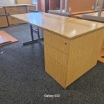 Office Wooden Desk Rectangular Table Workstation + Beech Mobile Pedestal Cabinet