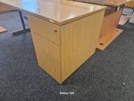 Office Wooden Desk Rectangular Table Workstation + Beech Mobile Pedestal Cabinet - Image 3