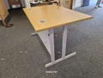Office Wooden Desk Rectangular Table Workstation + Beech Mobile Pedestal Cabinet - Image 5