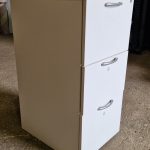 3 Drawer Office Filing Cabinet Lockable White Finish - A4 / Legal Size Documents