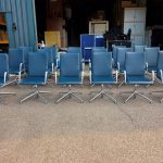 Brunner Executive Meeting Chairs – Set of 10 Leather Medium Back Grey Seats