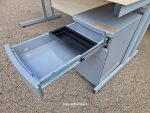 Office Wooden Desk with Cable Ports, 160cm+Free Lockable Mobile Pedestal Cabinet - Image 6