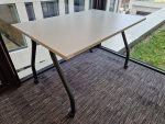 Used Training Office Table – White Mobile Office Desk with Lockable Castors - Image 3